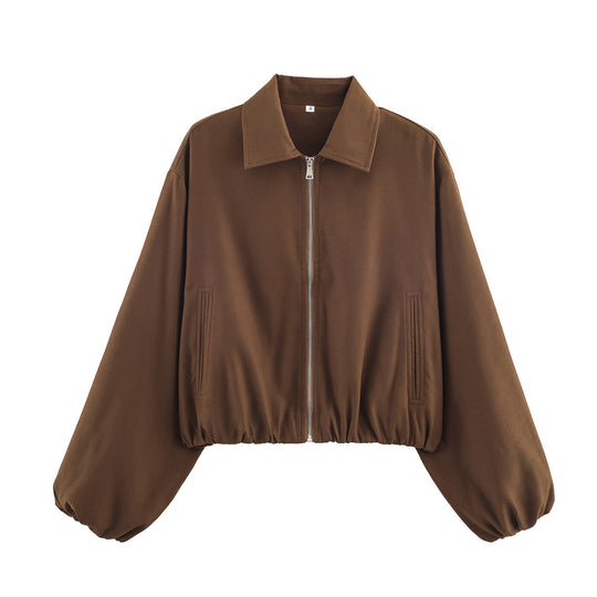 Damen lässige Übergangsjacke mit elastischen Bündchen R&B