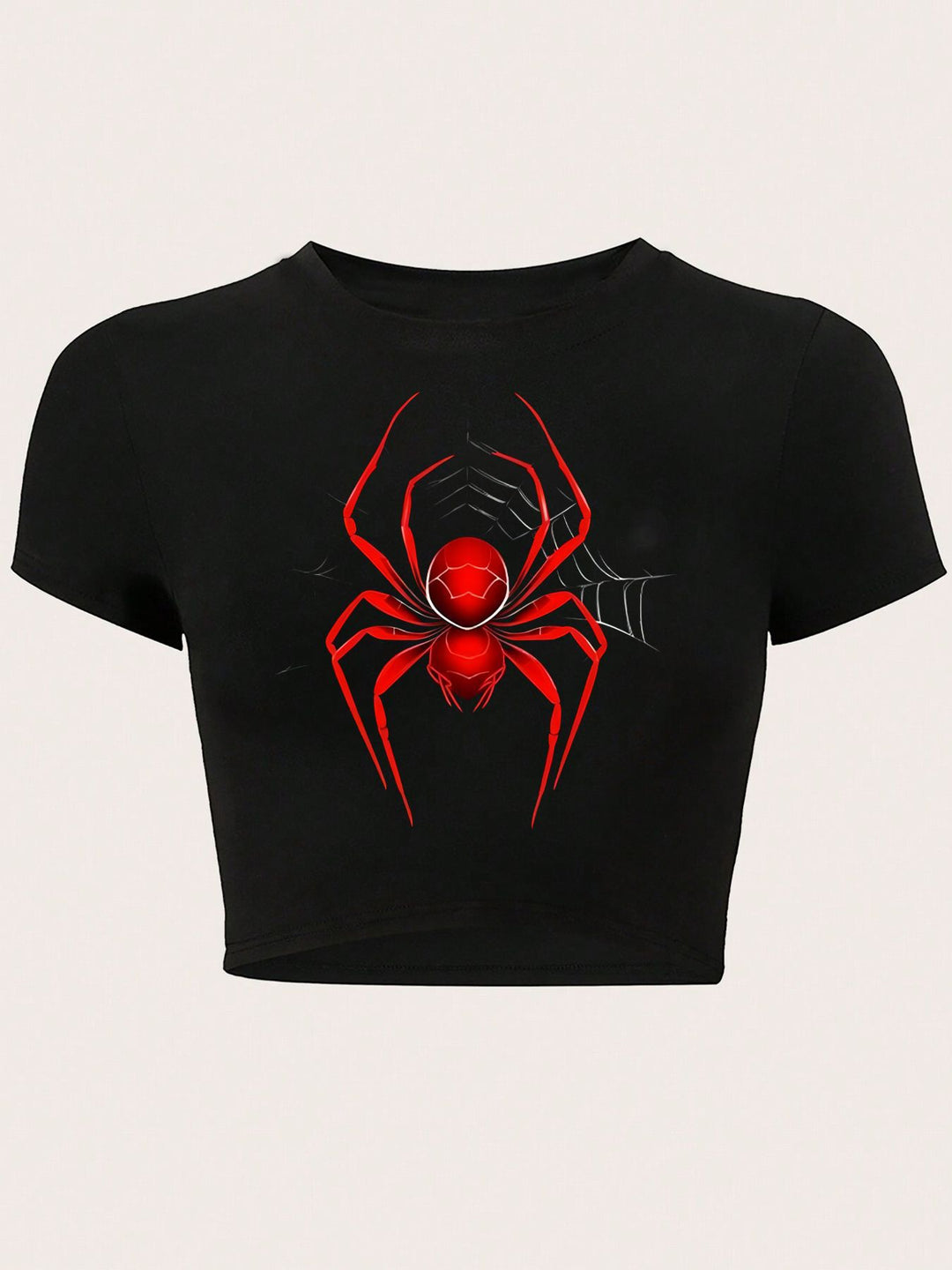 Damen Crop-T-Shirt mit kreativem Telefon-Design R&B