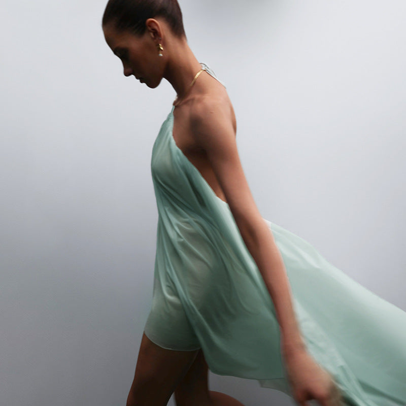 Damen Luftiges Sommerkleid mit asymmetrischem Schnitt R&B