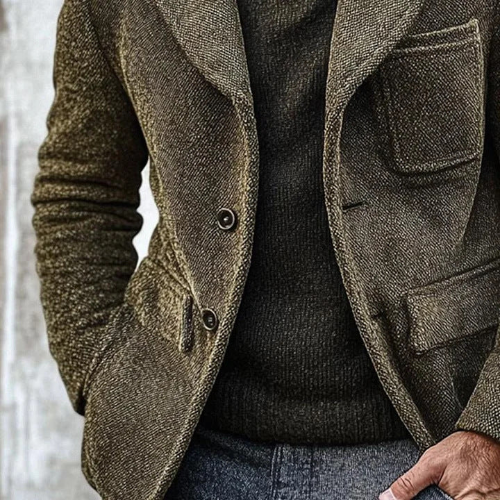 Herren modisch strukturierte Jacke mit praktischen Taschen