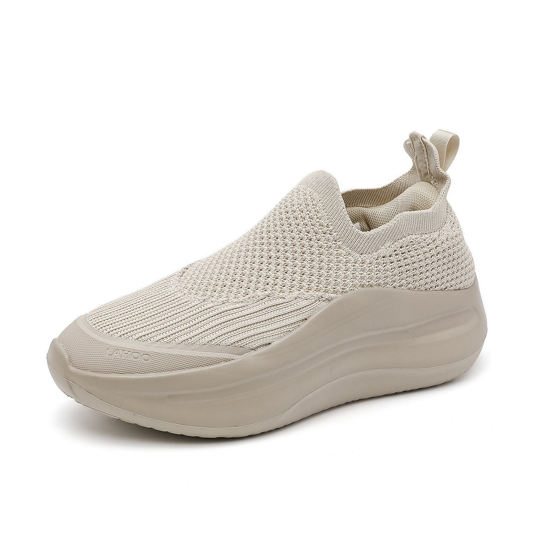 Damen Sportliche Slip-On Sneakers mit atmungsaktivem Strickoberteil und flexiblem Fußbett R&B