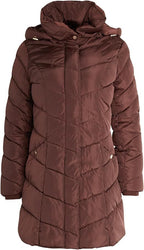 Damen Langer gesteppter Winterparka mit hochgeschlossenem Kragen R&B