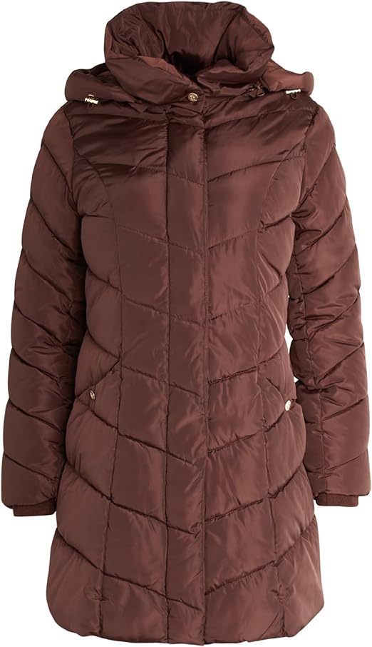 Damen Langer gesteppter Winterparka mit hochgeschlossenem Kragen R&B