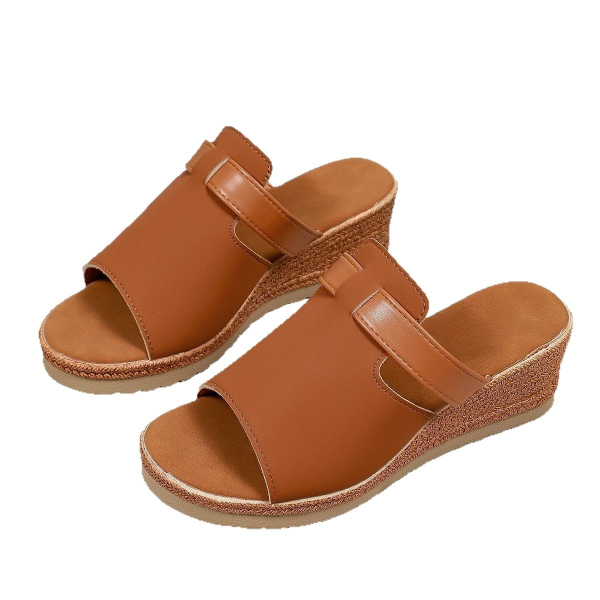 Damen Wedge-Pantoletten mit verstellbarem Riemen und ergonomischem Fußbett