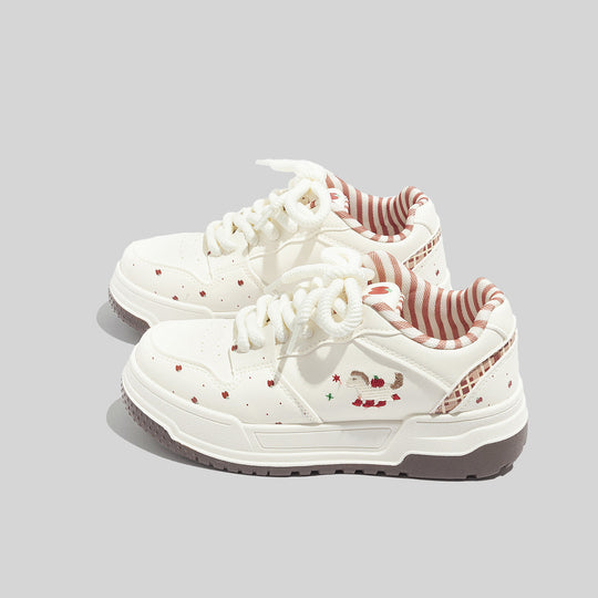 Damen Verspielte Sneaker mit fröhlichem Gingerbread-Motiv und gepolsterter Sohle R&B
