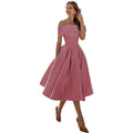 R&B | Legere Mode Satin Cocktailkleid Ohne Träger