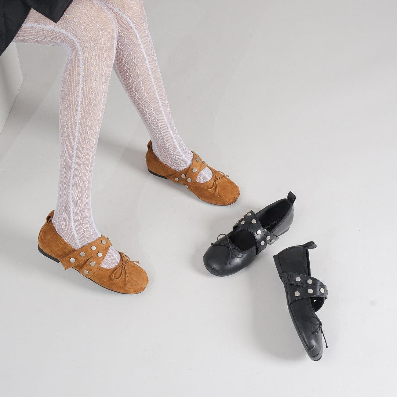Damen Ballerinas mit modischem Schnallen- und Schleifendetail R&B