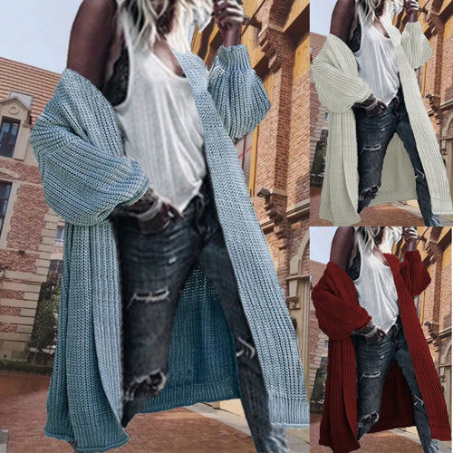 Damen Grobstrickjacke mit weit geschnittenen Ärmeln und offenen Vorderseite R&B