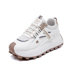 Damen Sneakers mit hohem Plateau und atmungsaktiver Mesh-Oberfläche R&B