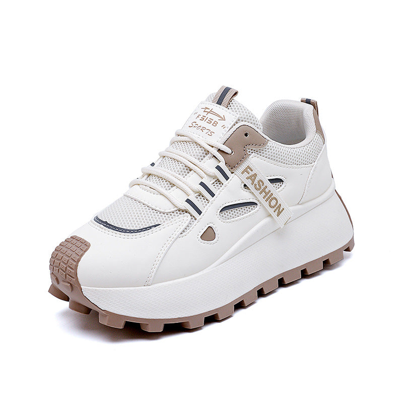 Damen Sneakers mit hohem Plateau und atmungsaktiver Mesh-Oberfläche R&B