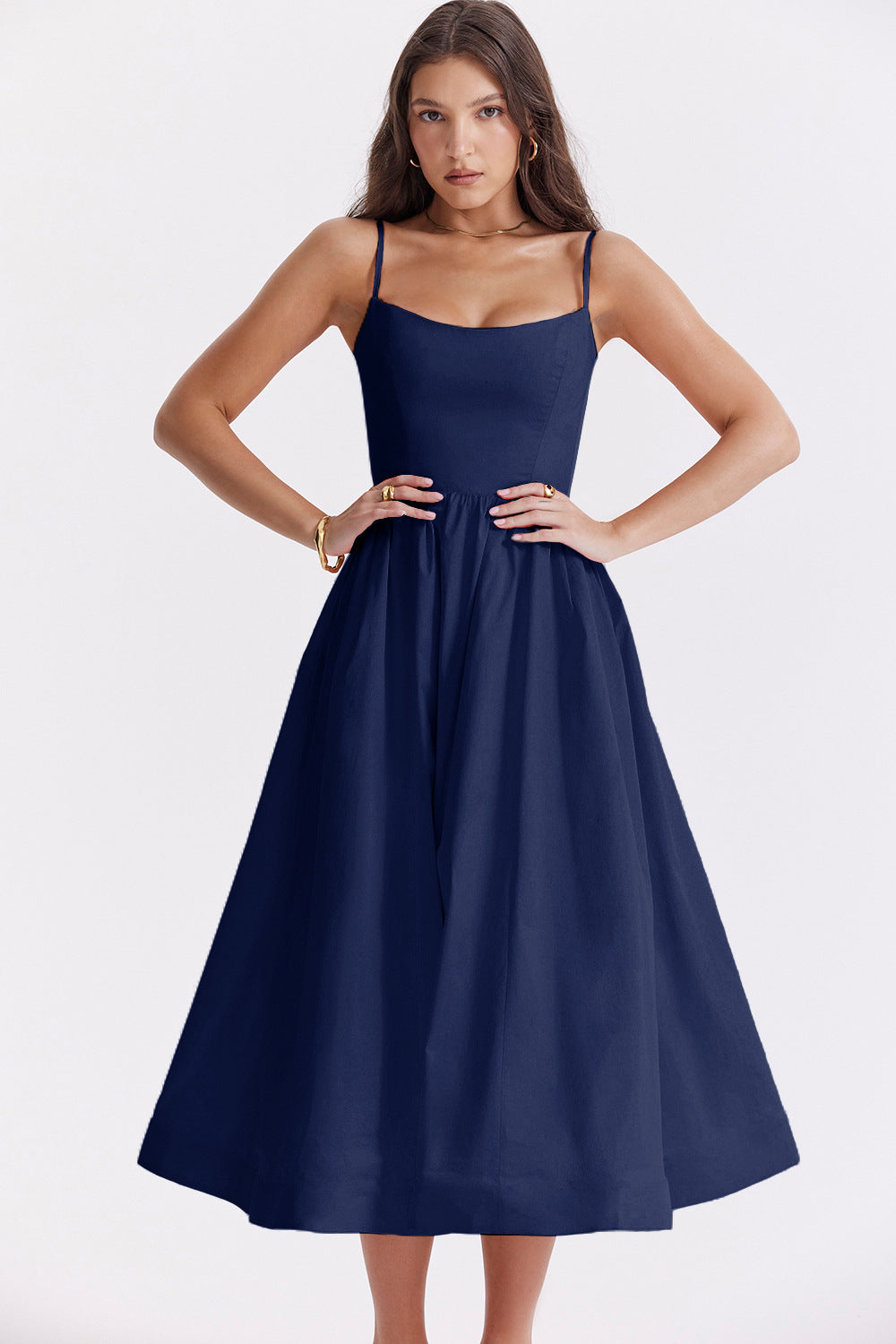 Damen Maxikleid mit floralem Print und verstellbaren Spaghettiträgern R&B