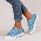 Damen Glitzernde Sneaker mit elastischem Fersenriemen und modischem Design R&B