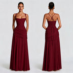 Damen Elegantes, schulterfreies Abendkleid mit raffinierten Drapierungen und fließendem Schnitt EB