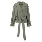Damen Modische Oversized-Jacke mit Bindegürtel und raffinierter Schnittführung R&B