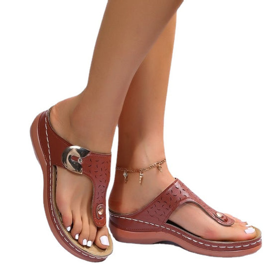Damen Feine Zehentrenner-Sandalen mit modischem Riemendesign R&B
