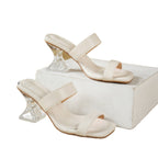 Damen transparente Slipper mit modischem Blockabsatz R&B