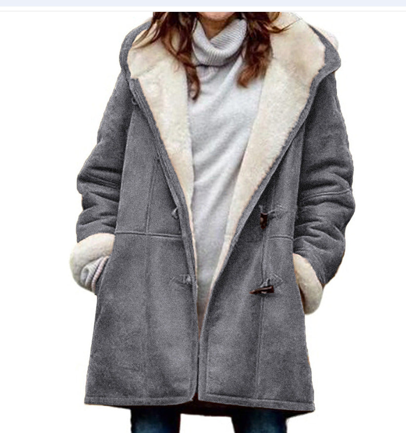 R&B | Damen Vintage Winterjacke mit warmer Fütterung und Schnallen