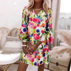 Damen Kurzes Kleid mit voluminösen Ärmeln und floralem Muster R&B