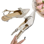 Damen Slingback-Pumps mit eleganter Schleifen-Detail R&B