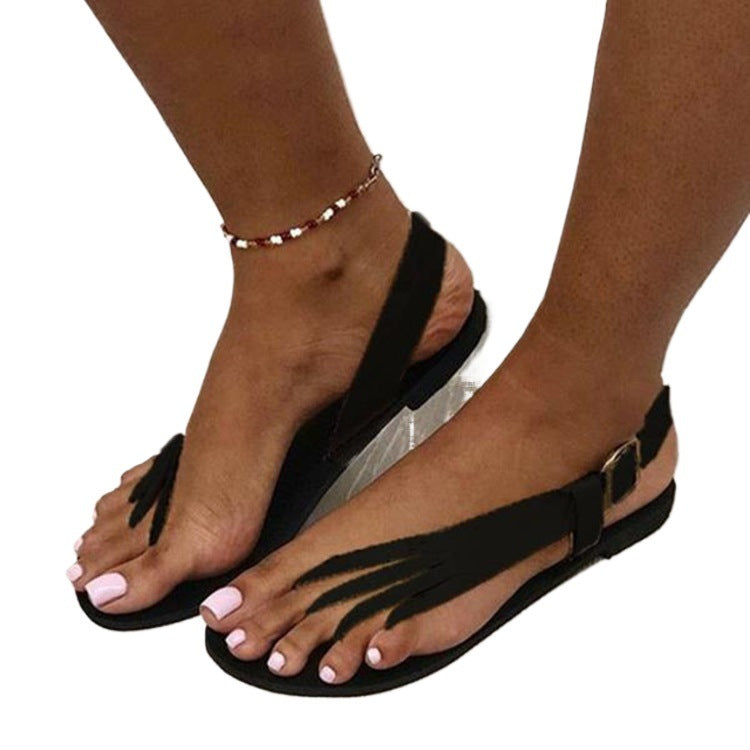 Damen Elegante Zehentrenner-Sandaletten mit feinem Schnallen-Detail R&B