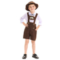 Herren nan traditionelles Kinderlederhosen-Set mit verstellbaren Hosenträgern und Trachtenhut R&B