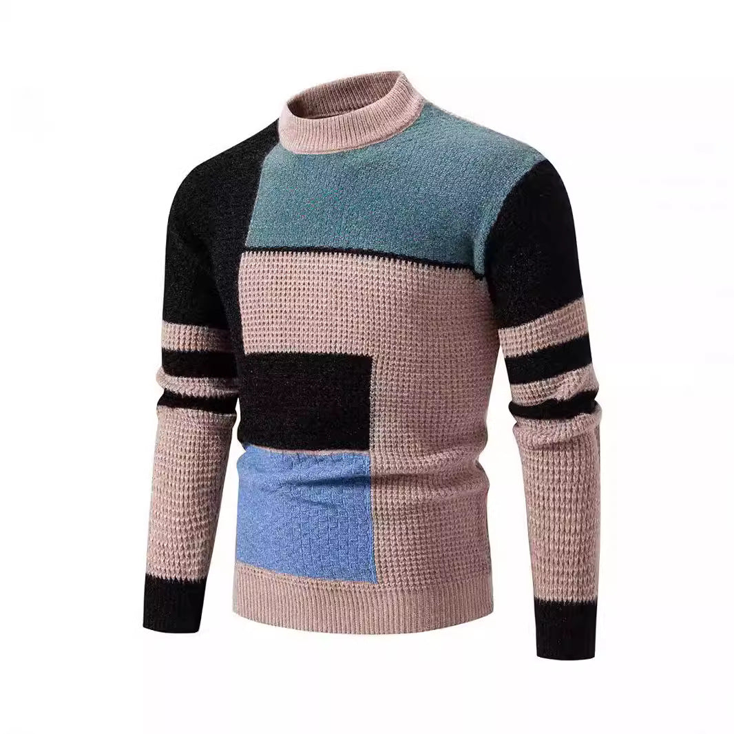 Herren Strukturierter Pullover mit modernem Farbblockdesign