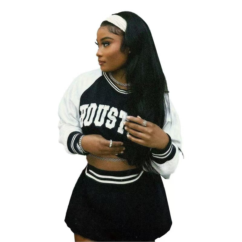 Damen Sportliches Oberteil und Minirock Set R&B