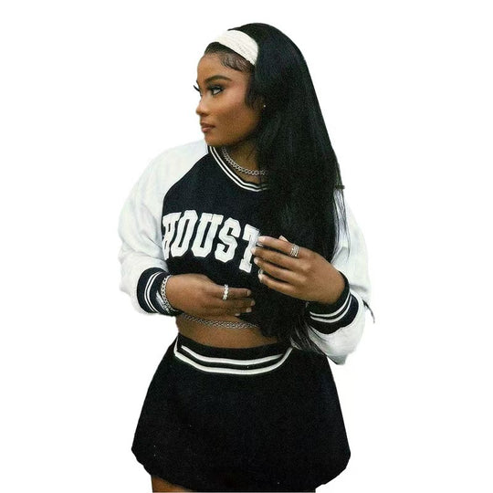 Damen Sportliches Oberteil und Minirock Set R&B