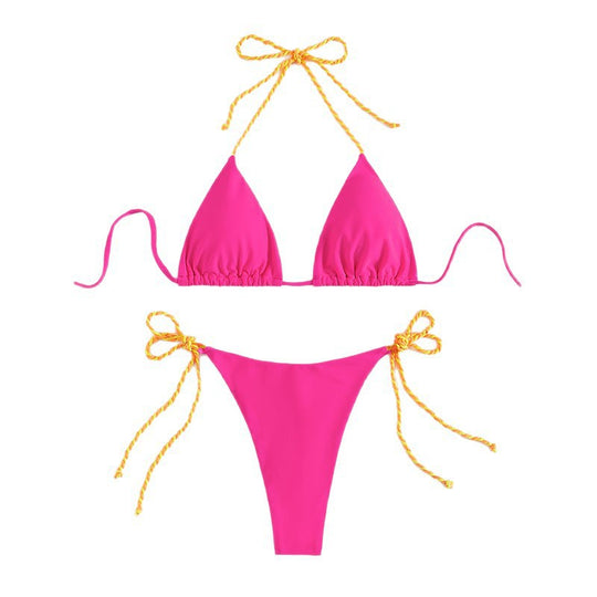 Damen Triangel-Bikini mit modischen Schnürdetails R&B