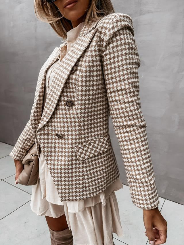 Damen eleganter Blazer mit doppelter Knopfleiste und feinen Details R&B