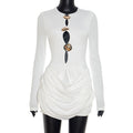 Damen elegantes Jumpsuit mit kreativen Cut-Outs und Raffungen R&B