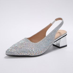 Damen Slingback-Pumps mit glamourösem Kristall-Detail R&B