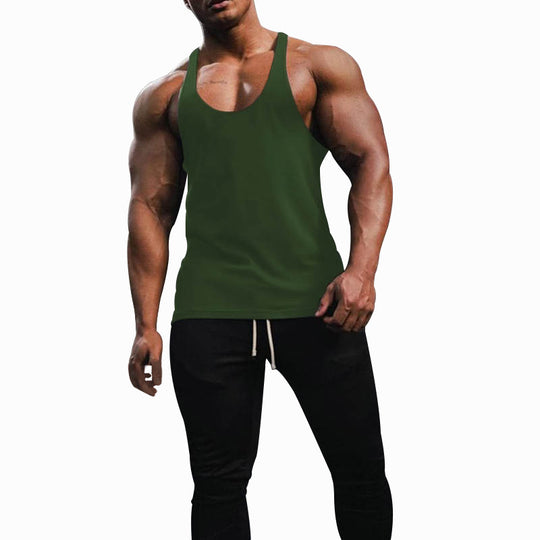 Herren nan athletisches Tanktop mit tiefem Armausschnitt und schmalen Trägern am Rücken aus Baumwollstretch R&B