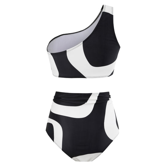 Damen Bikini-Set mit asymmetrischem Oberteil und elegantem Wickelrock R&B
