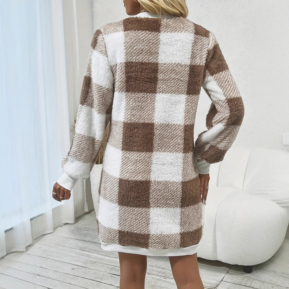 Damen gemütliches V-Pulloverkleid R&B