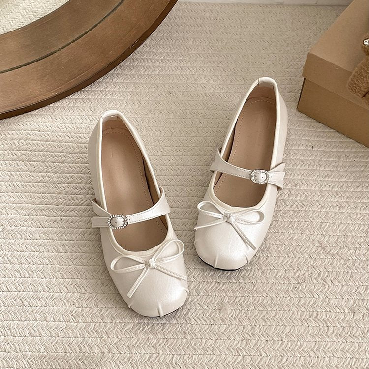 Damen elegante Mary Jane Ballerinas mit modischem Schleifenakzent R&B
