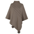 Damen Poncho mit modernem Zopfdesign und einem hohen Kragen