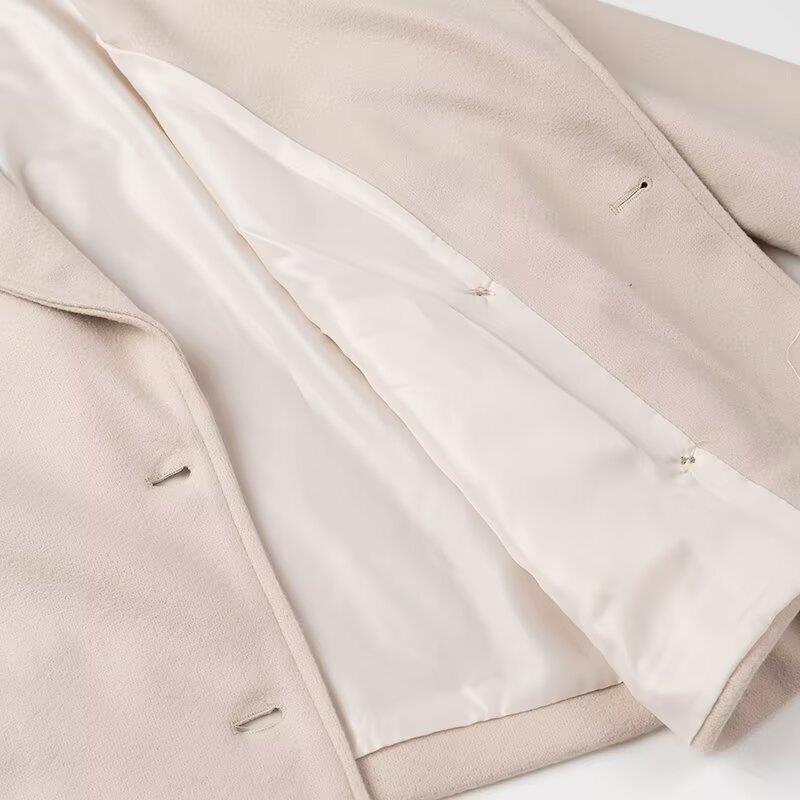 Damen elegante Wolljacke mit doppelter Knopfleiste und modernen Details R&B