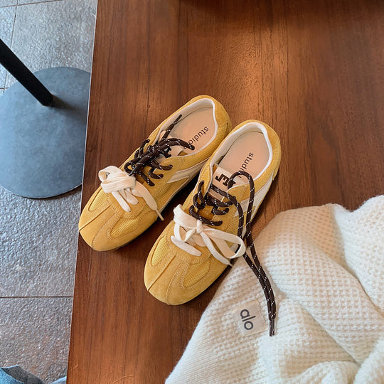 Damen sportliche Sneaker mit atmungsaktivem Obermaterial und modischem Schnürsystem R&B