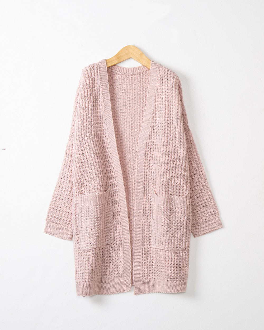 Damen lässiger Strickcardigan mit Taschen und offenem Schnitt