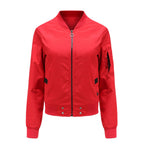 Damen modische Bomberjacke mit praktischen Taschen und seitlichen Einsätzen
