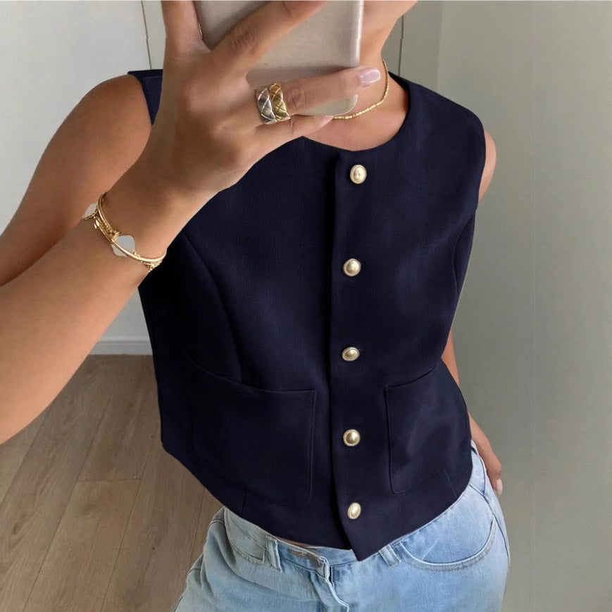 Damen modischer ärmelloser Blazer R&B