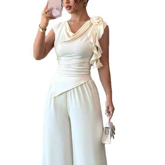 Damen Elegantes Jumpsuit mit Rüschendetails R&B