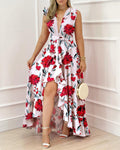 Damen Maxikleid mit floralem Schnitt R&B