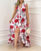 Damen Maxikleid mit floralem Schnitt R&B