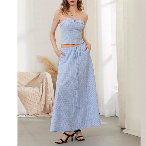 Damen Maxikleid im karierten Design R&B