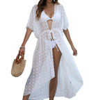 Damen eleganter Strandüberwurf mit modischem Knoten R&B
