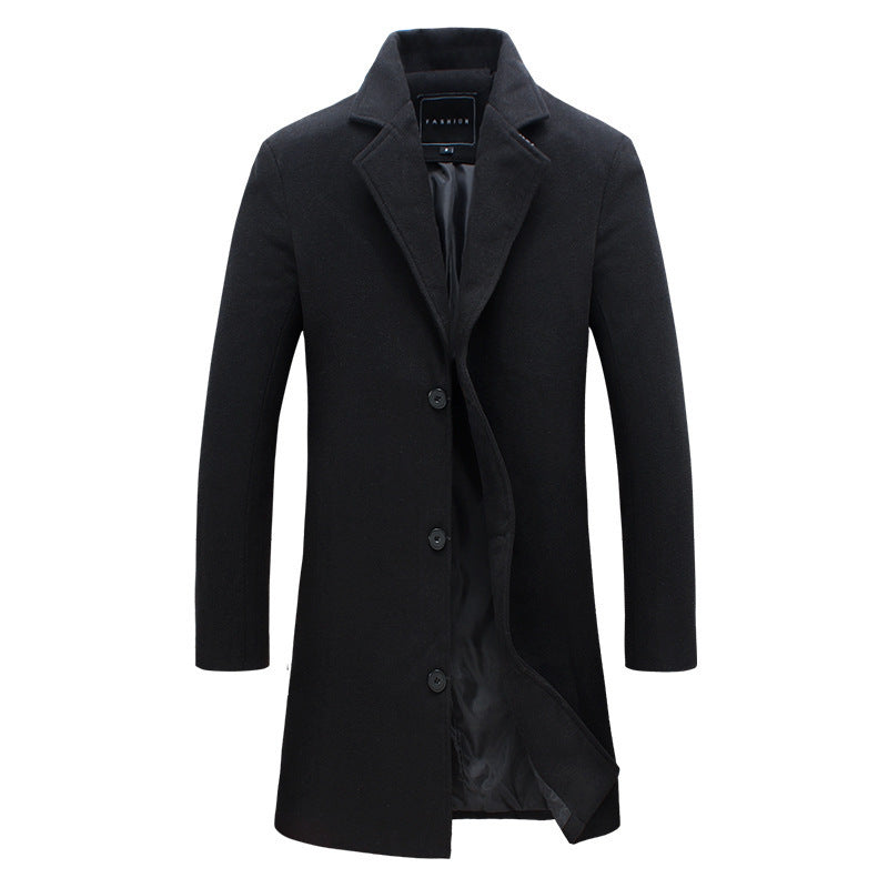 Herren Eleganter Wollmantel mit modernem Schnitt und warmer Innenausstattung