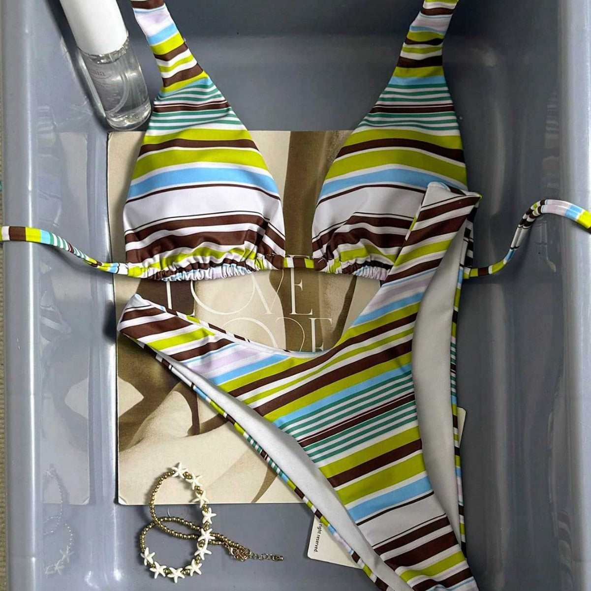 Damen Triangel-Bikini mit hoch geschnittenem Unterteil R&B