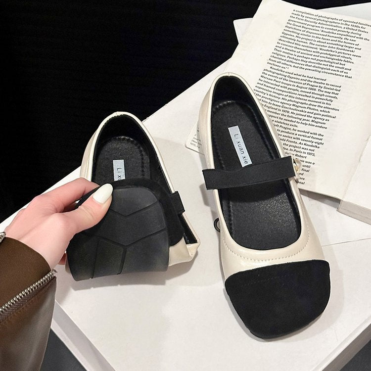 Damen elegante Ballerinas mit komfortablem Riemchen und modischer Perlenapplikation R&B